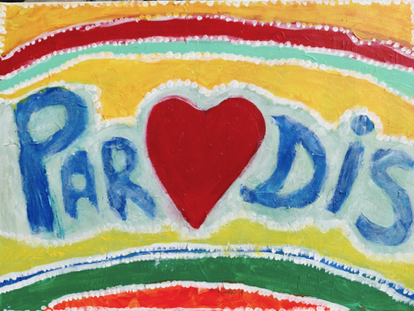 Hymne au Paradis, peinture acrylique sur toile, 60 x 90 cm